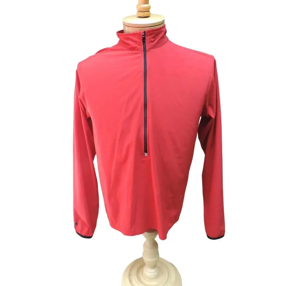 Nike Dri fit women's Small red jacket pullover with back pocket pouch